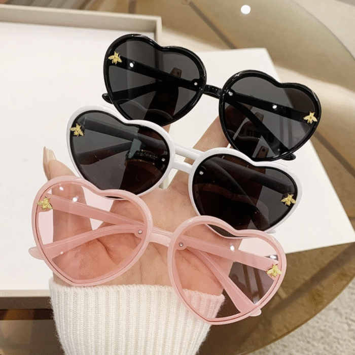 (AN161) Kacamata Fashion Anak Perempuan Model Hati Stylish Anti Silau Anti UV - Gambar 2