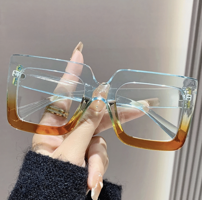 (FA166) Kacamata Fashion Gaya Urban Korea Square Large Frame Simple Lensa Anti Radiasi - Gambar 2