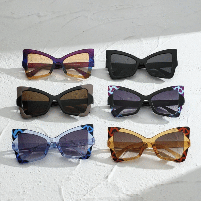 (FA170) Kacamata Wanita Oversized Lensa Gradiasi Model Cat Eye Kupu-Kupu Style Vintage - Gambar 1