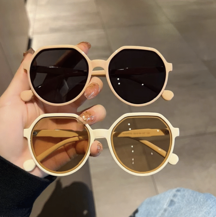 (FA171) Kacamata Hitam Frame Hexagon Korean Retro Elegan Fashion - Gambar 1