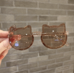(AN172) Kacamata Anak Model Kucing Imut Fashion Imut dengan Aksen Pita - Gambar 6