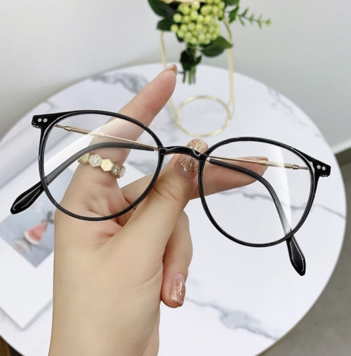 (033) Kacamata Minus Fashion Korea Retro Anti Blue Light anti Radiasi Model Cat Eye Kacamata Baca Minus - Gambar 1