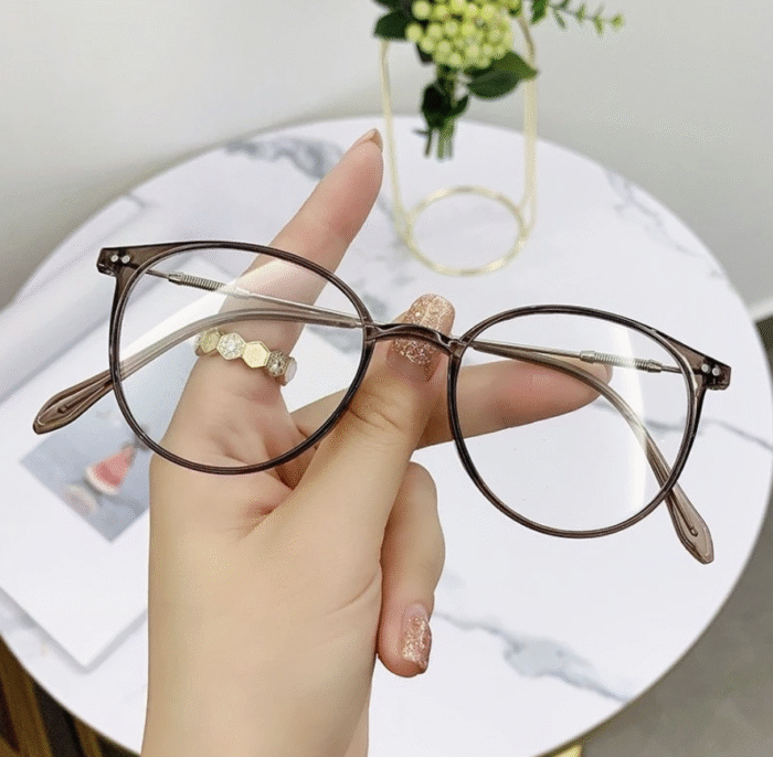 (033) Kacamata Minus Fashion Korea Retro Anti Blue Light anti Radiasi Model Cat Eye Kacamata Baca Minus - Gambar 2