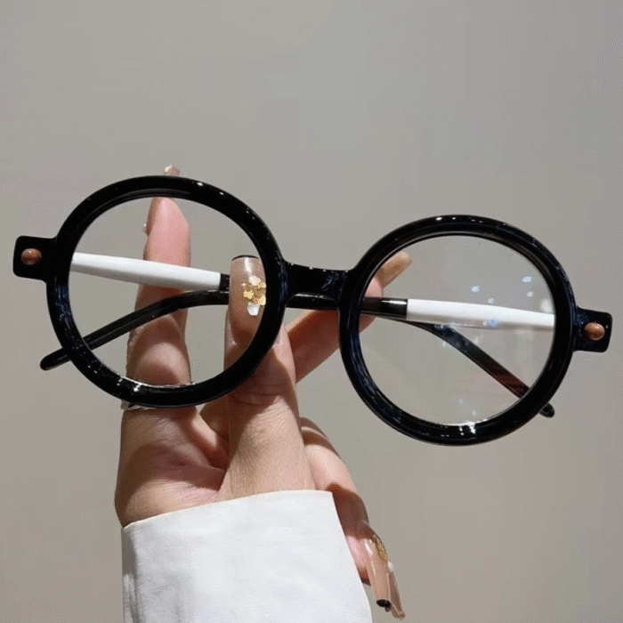 (058) Kacamata Baca Plus Bulat Retro Trendy Tebal Anti Patah - Gambar 1