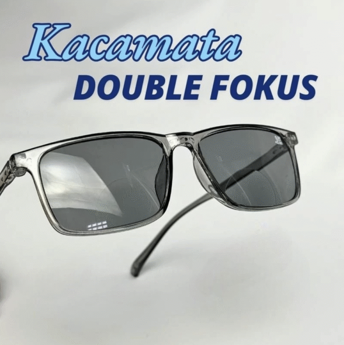 (071) Kacamata Baca Double Lensa Warna Redup +1.00 sd +4.00 Kacamata Jalan Dan Baca, Kacamata Halal | ATM3013GY - Gambar 1