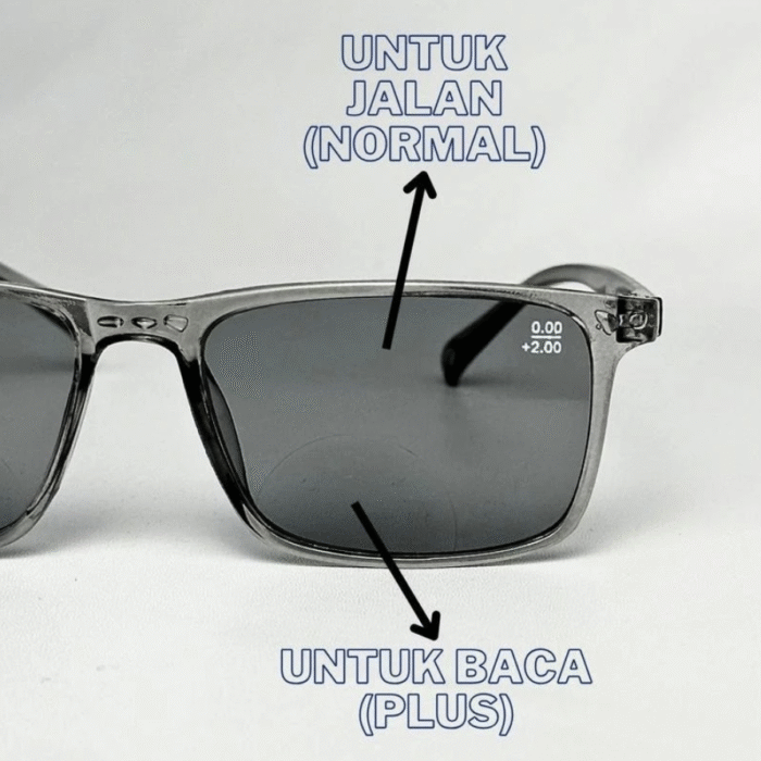 (071) Kacamata Baca Double Lensa Warna Redup +1.00 sd +4.00 Kacamata Jalan Dan Baca, Kacamata Halal | ATM3013GY - Gambar 4