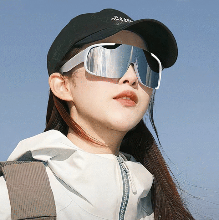 (069) Kacamata Outdoor Running Kacamata Hitam Bingkai Besar Bersepeda Anti UV - Gambar 1