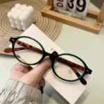 (075) Kacamata Oval Retro Lensa Minus-Normal-Plano Anti Cahaya Biru Unisex