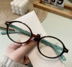 (075) Kacamata Oval Retro Lensa Minus-Normal-Plano Anti Cahaya Biru Unisex - Gambar 2