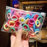 [ 50 PCS ] Ikat Rambut Wanita Elastis Free Pouch Mix Warna - Gambar 9