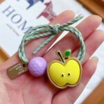 Ikat Rambut Aksen Buah Apel Lucu Aksesoris Rambut Anak Aksesoris Fashion Untuk Wanita Ikat Rambut Karakter Buah Buahan - Gambar 3