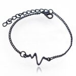 Gelang Tangan Zigzag / Gelang Rantai Adjustable Simple Model Elektrokardiogram Untuk Pria/Wanita - Gambar 4