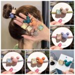 Ikat Rambut Elastis Bentuk Mickey Persegi Aksen Berlian Imitasi Gaya Untuk Wanita