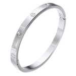 （COD）Gelang Tangan Titanium aksesoris Energi Magnetik Om Mani Padme Hum Untuk Wanita - Gambar 2