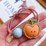 Ikat Rambut Aksen Buah Apel Lucu Aksesoris Rambut Anak Aksesoris Fashion Untuk Wanita Ikat Rambut Karakter Buah Buahan - Gambar 4