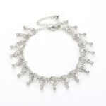 [Bayar Di Tempat] Gelang Kaki Temperamen Mutiara Perhiasan Berantai Perak - Gambar 2