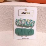 [ 2 Pcs ] Jepit Rambut Cute Model Kerut Fashion Aksesoris Wanita - Gambar 2