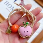 Ikat Rambut Aksen Buah Apel Lucu Aksesoris Rambut Anak Aksesoris Fashion Untuk Wanita Ikat Rambut Karakter Buah Buahan - Gambar 2