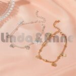 Gelang Kaki Rantai Multi Layer Bandul Kupu-kupu Warna Gold Ala untuk Wanita/Gelang Kaki Alloy  Dengan Liontin Butterfly Kupu-kupu