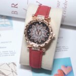 JAM TANGAN ANALOG FASHION JAM TANGAN GAMBAR BUNGA GLITER WANITA MURAH - Gambar 8