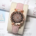 JAM TANGAN ANALOG FASHION JAM TANGAN GAMBAR BUNGA GLITER WANITA MURAH - Gambar 4