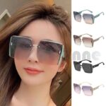 Kacamata Hitam Kotak Wanita Dengan Bingkai Besar Bahan Logam - Sunglasses New Arrival