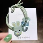 Ikat Rambut Karet Wanita Motif Kelinci Lucu Aksesoris Rambut Wanita - Srunchie - Gambar 2