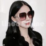 Kacamata Hitam Wanita Sungglasses Bingkai Oversize Dengan Ukiran Mewah Kekinian Fashion Trendy Woman Glasses