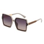 [Bayar Di Tempat] Kacamata Hitam Bingkai Kotak Wanita Dua Titik Gaya Kekinian Woman  Sungglasses Fashion Trendy - Gambar 3