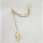 Anting Tusuk Model Rantai Rumbai Panjang Aksen Mahkota Gaya Punk Untuk Wanita - Gambar 4