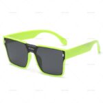 [ COD ] Sunglasses Kacamata Hitam Bingkai Kotak Petak Unisex With Feng Logo Kaca Mata Frame Flat Gaya Fashionable - Gambar 3