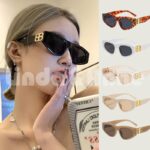 Kacamata Hitam Wanita Double B Logo Anti Uv Fashion Retro Vintage Frame Persegi Minimalis Kekinian