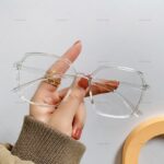 Kacamata Anti Radiasi Bingkai Persegi Retro Petak Eyelaglasses Square Frame - Gambar 5