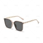 Terbaru Kacamata Hitam Wanita Frame Model Rantai Logam Plastik Oversized Women Sunglasses Chain Frame Mode Fashion Ootd Style - Gambar 5