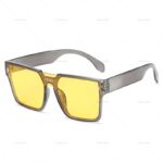 [ COD ] Sunglasses Kacamata Hitam Bingkai Kotak Petak Unisex With Feng Logo Kaca Mata Frame Flat Gaya Fashionable - Gambar 4