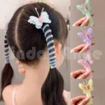 L&A Ikat Rambut Kepang Spiral Anak Perempuan Kuncir Rambut Kupu Kupu 3D Kunciran Rambut Anak