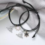 L&A [2 Pcs] Sepasang Gelang Couple Rantai Liontin Magnet / Gelang Tali Pasangan Adjustable - Gambar 5