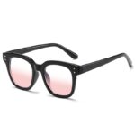 Kacamata Kotak Pria Wanita Anti Radiasi Lensa Bening Gradasi Aksen Dua Titik Square Glasses Accessoriess Fashion - Gambar 5