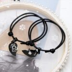 L&A [2 Pcs] Sepasang Gelang Couple Rantai Liontin Magnet / Gelang Tali Pasangan Adjustable - Gambar 3