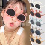 L&A Kacamata Hitam Anak Bentuk Telinga Rabbit Lucu Kacamata Anak Fashion Unisex