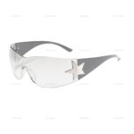 L&A Kacamata Futuristic Pria Wanita / Kacamata Fashion Trendy Shield Frame Motif Bintang - Gambar 5