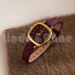 L&A Jam Tangan Wanita Bisnis Gaya Elegan Dial Unik Analog Quartz PU Leather Fashion