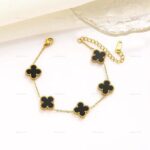 L&A Gelang Titanium Clover Wanita Anti Karat Bracelet Fashion Elegan Gelang Rantai Adjustable - Gambar 2