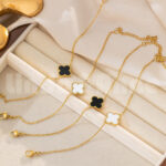 L&A Gelang Tangan Wanita Aesthetic Clover Leaf Bracelet Gelang Cewek Adjustable