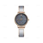 L&A Jam Tangan Wanita Bisnis Strap Stainless Steel PU Analog Quartz Watch Casual Elegan Dial Geometric Pattern - Gambar 3