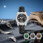 L&A Jam Tangan Wanita Elegan Bahan Kulit Pu Tanggal Aktif Analog Women Watch Casual Fashion